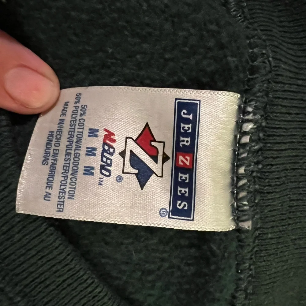 Vintage Jerzees Dark Green Crewneck Sweater with Bear Design - Picture 3 of 6